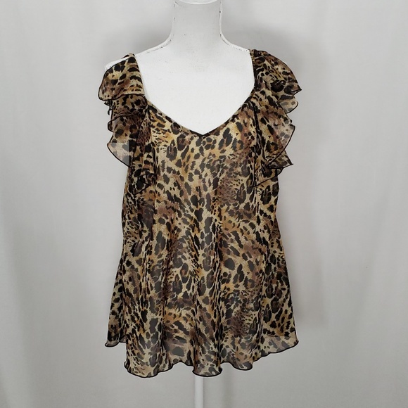 Venezia Jeans Clothing Leopard Print Top - Picture 1 of 5
